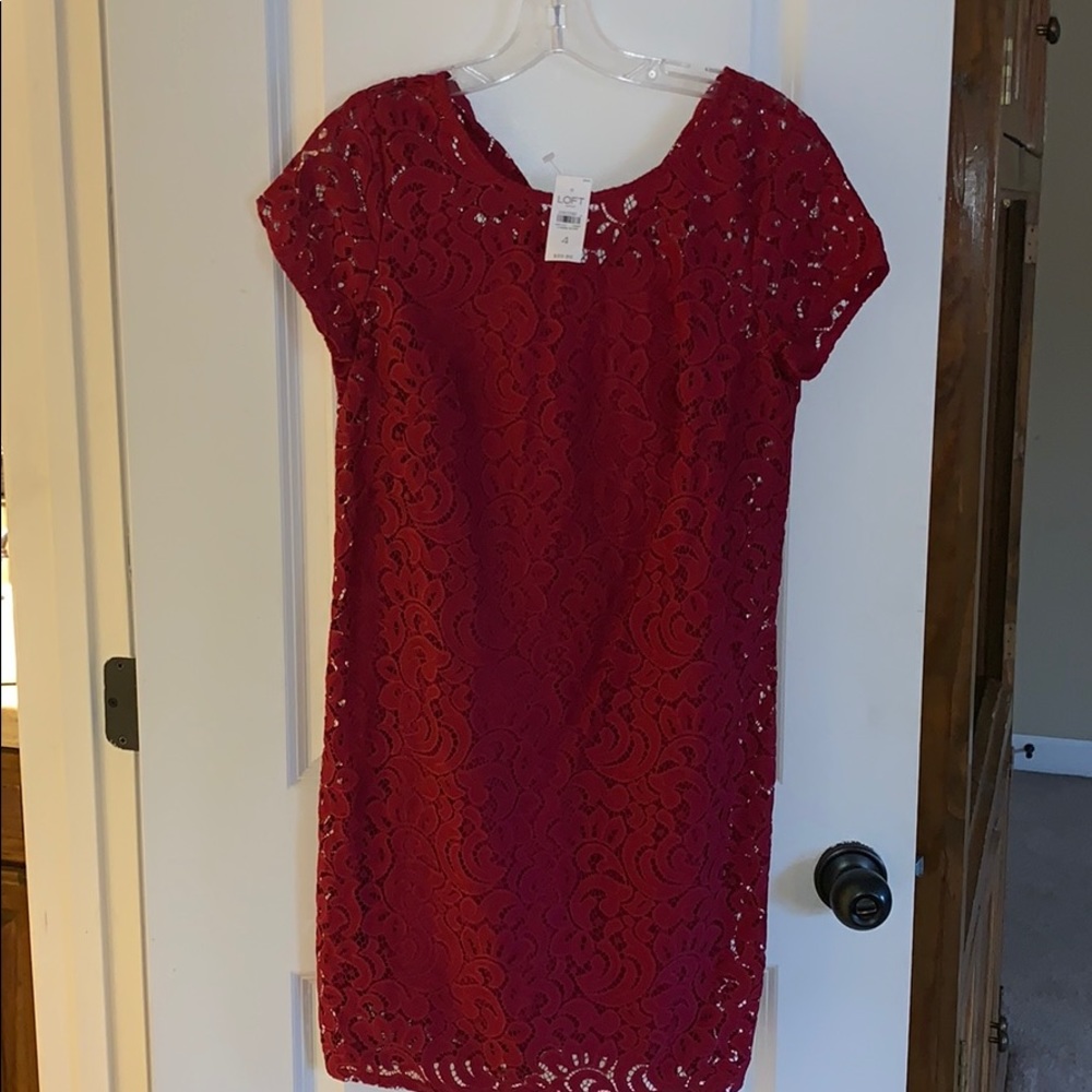 Red lace dress